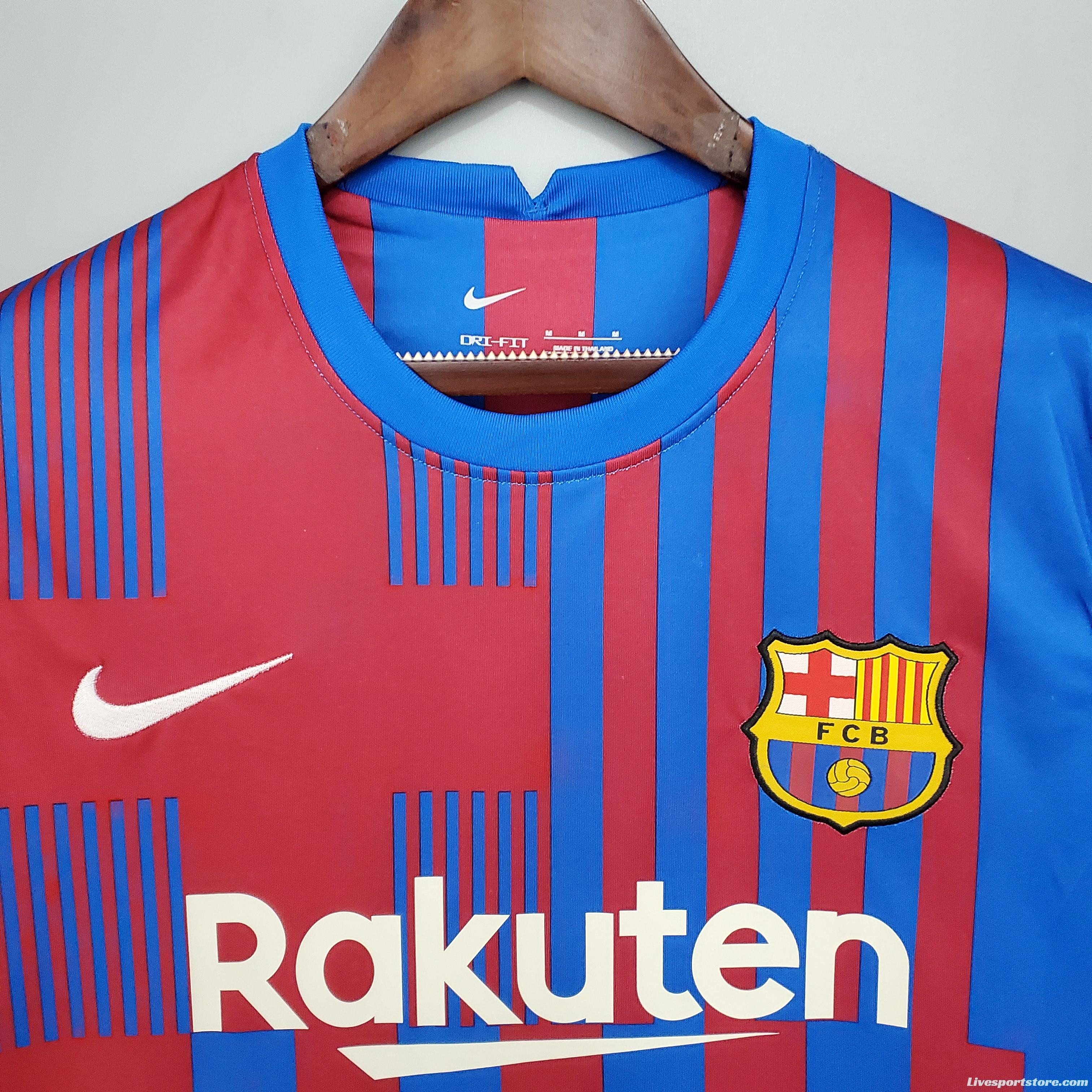 21/22 Long sleeve Barcelona home Soccer Jersey