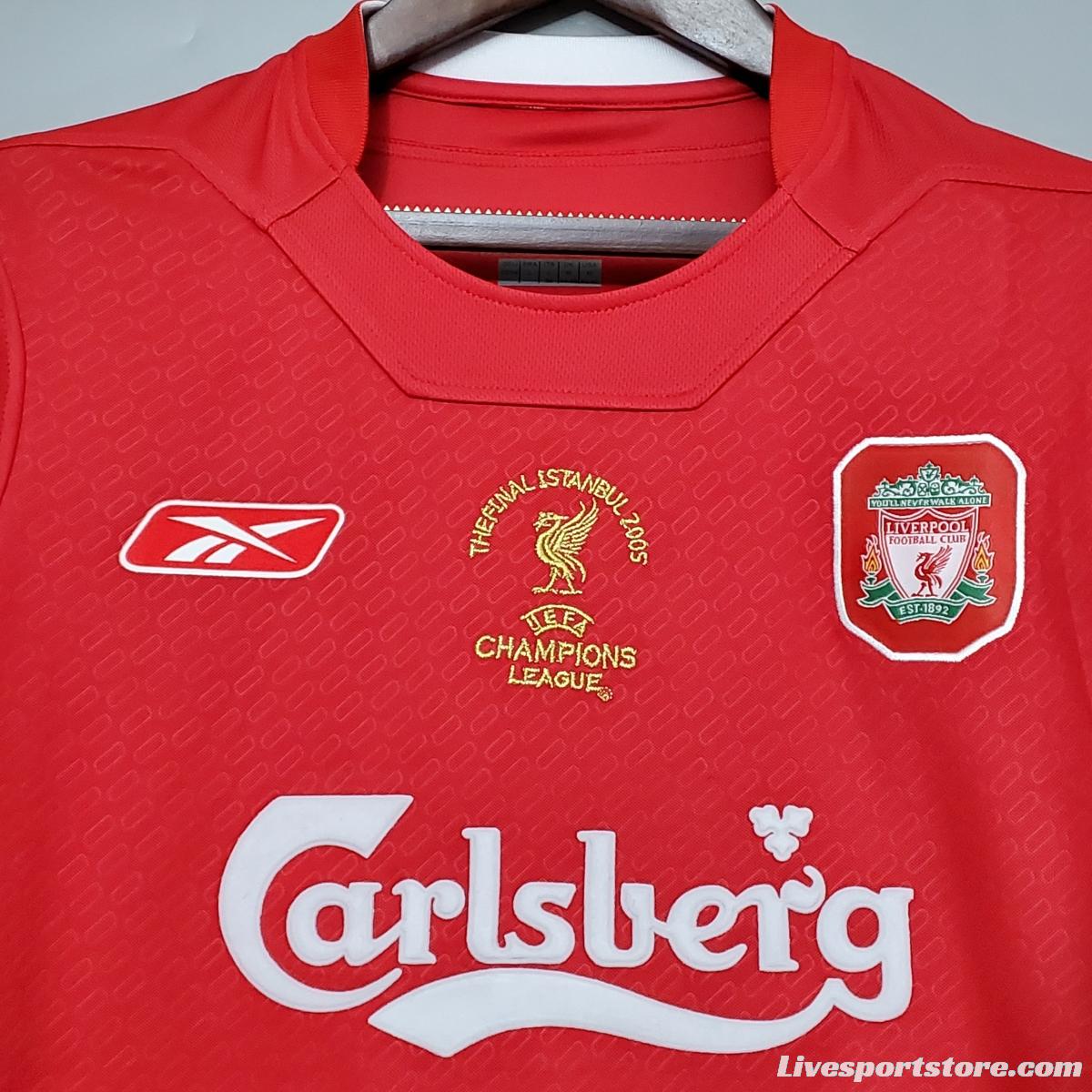 Retro 2005 Liverpool Champions League version home Soccer Jersey