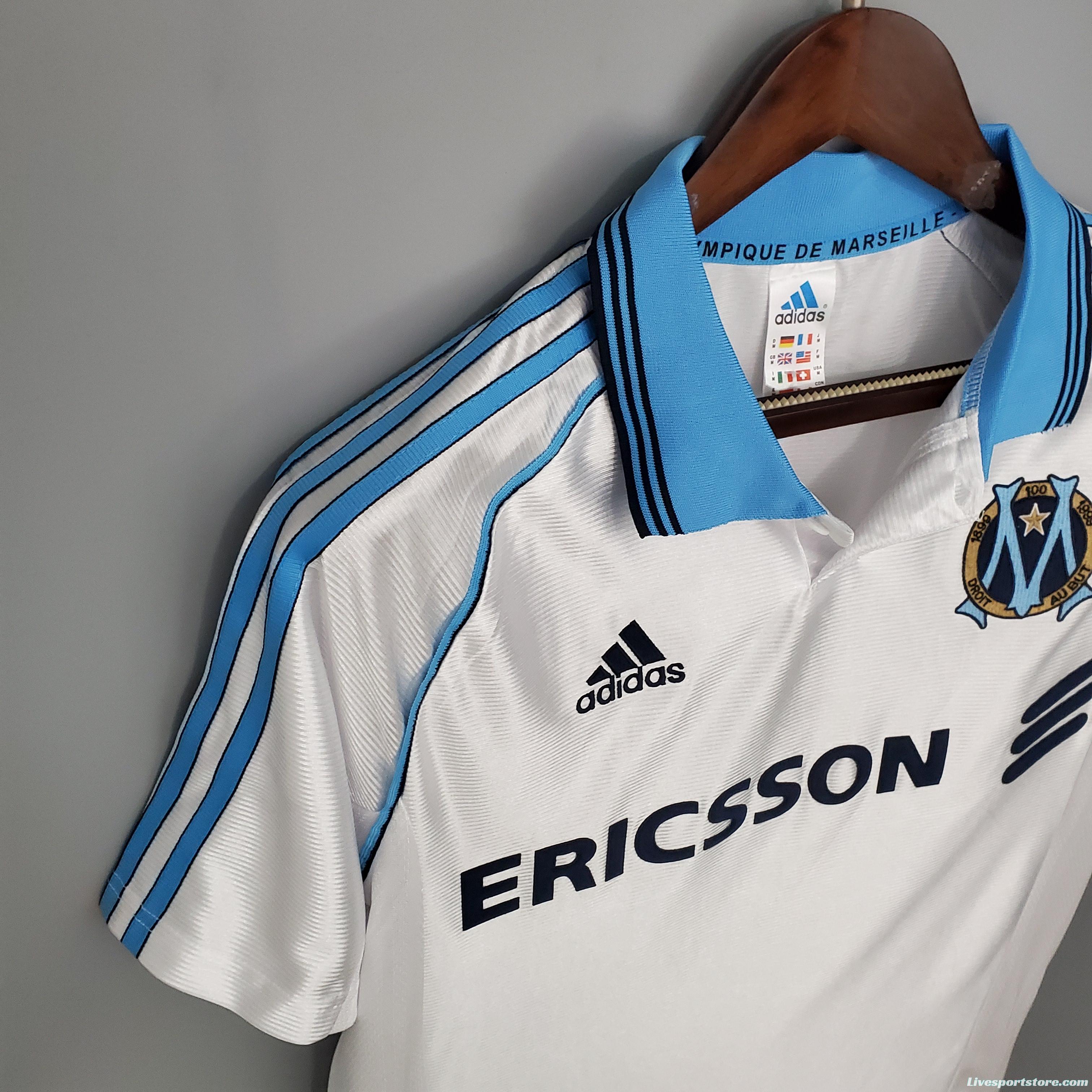 Retro 98/99 Marseille home Soccer Jersey