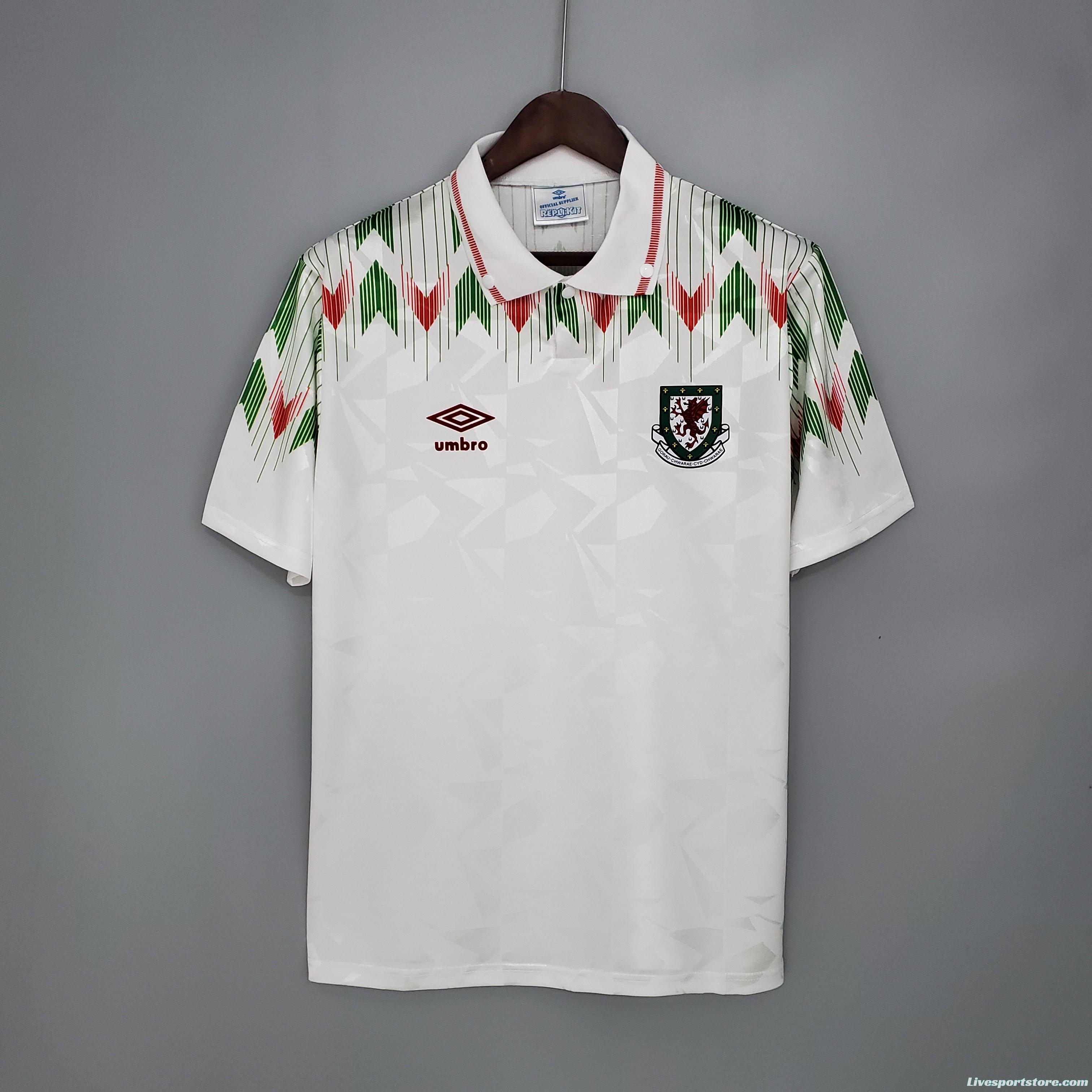 Retro Wales 90/92 away Soccer Jersey