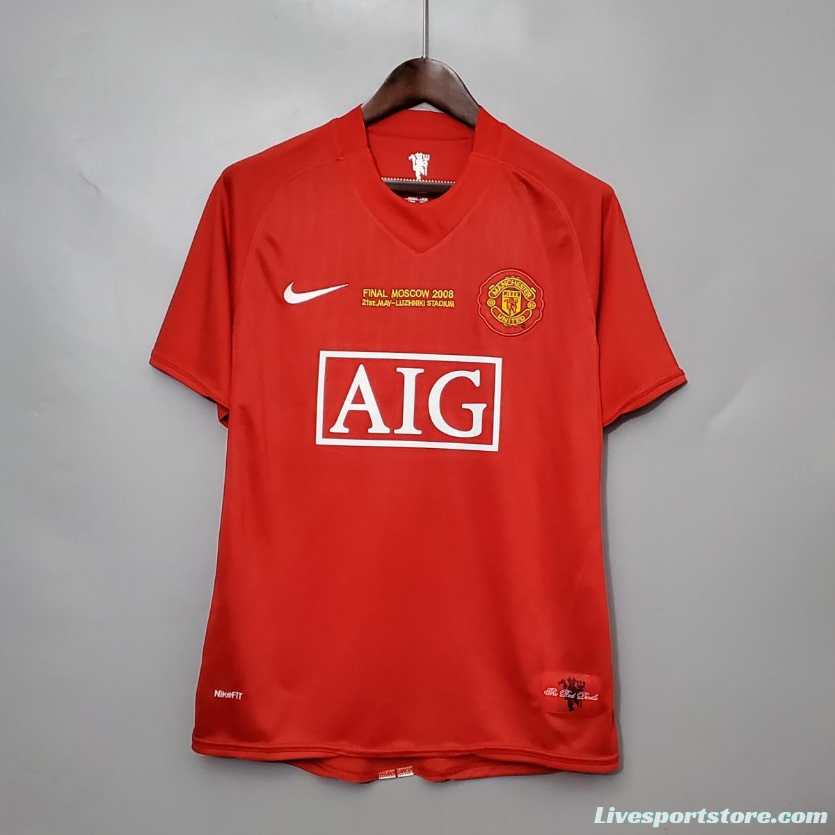 Retro 07/08 Manchester United Champions League version home Soccer Jersey