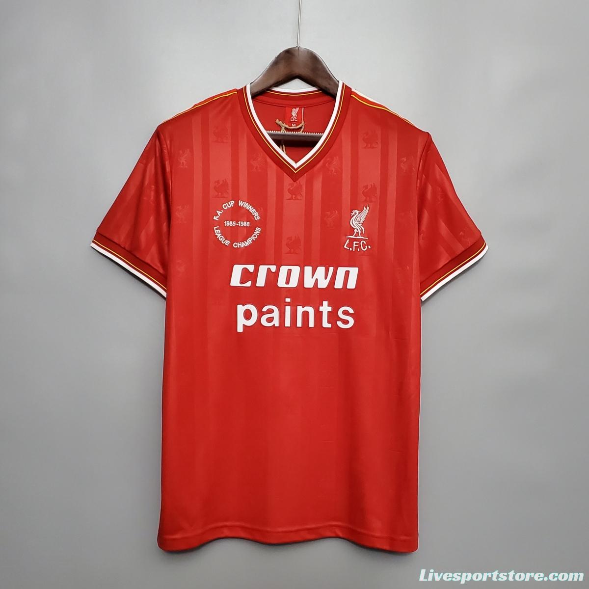 Retro 85/86 Liverpool home Soccer Jersey