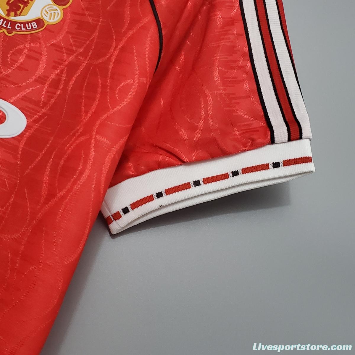 Retro 90/92 Manchester United home Soccer Jersey