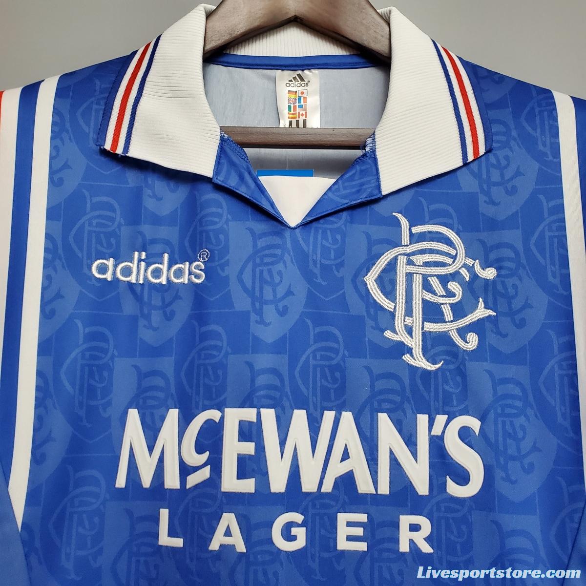 Retro 96/97 Rangers home Soccer Jersey