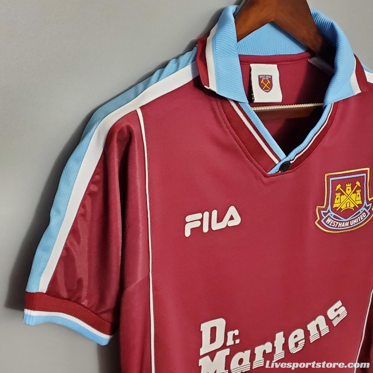 Retro 99/01 West Ham United home Soccer Jersey