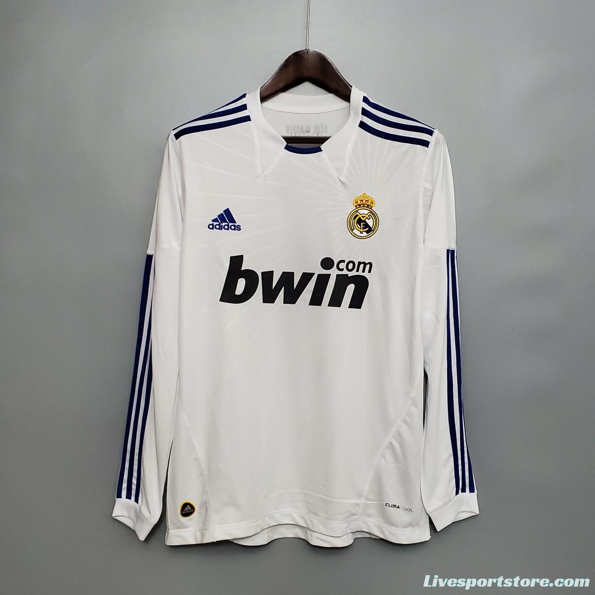 Retro Real Madrid 10/11 Long sleeve home Soccer Jersey