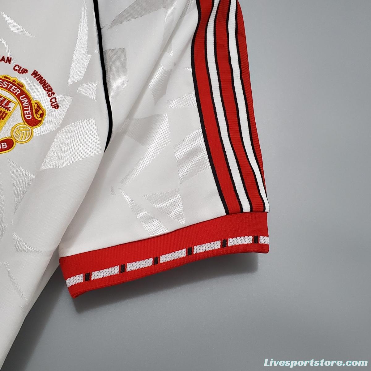 Retro 1991 Manchester United white Soccer Jersey