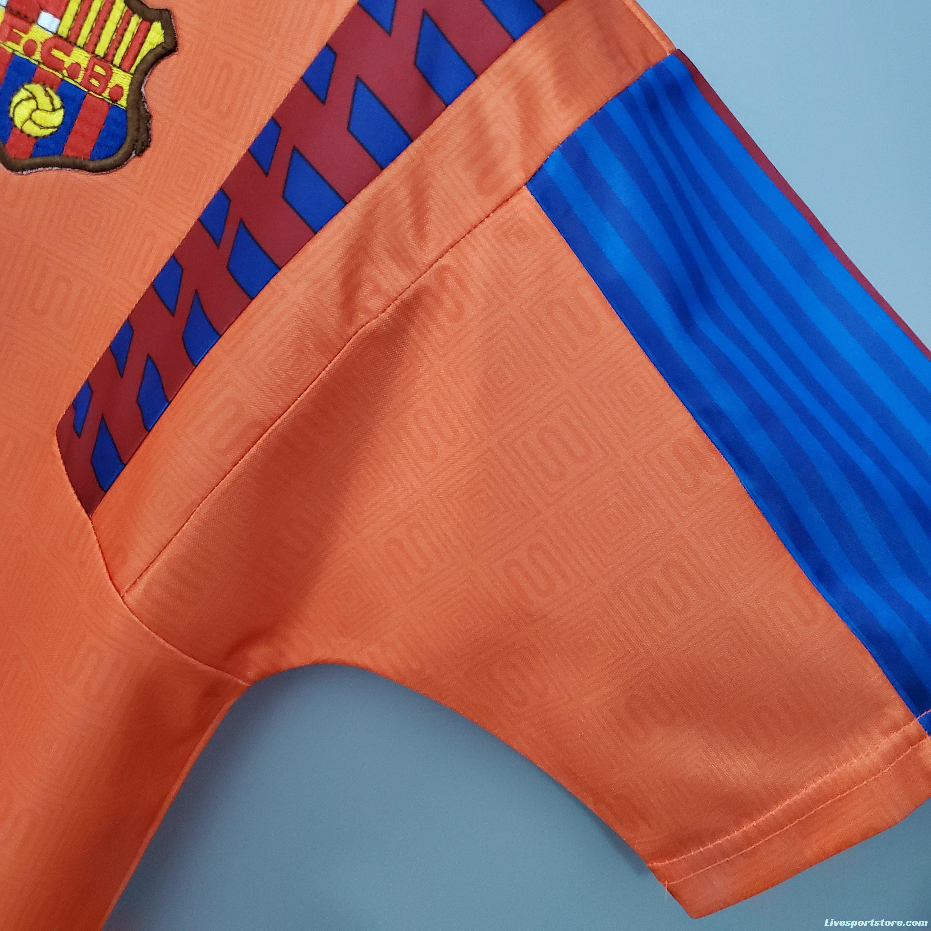 Retro 89/92 Barcelona Away Orange Jersey