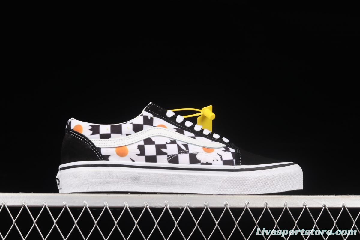 Vans Old Skool black and white checkerboard checkered daisy low upper board shoes sports shoes VN0A5KRFB0B