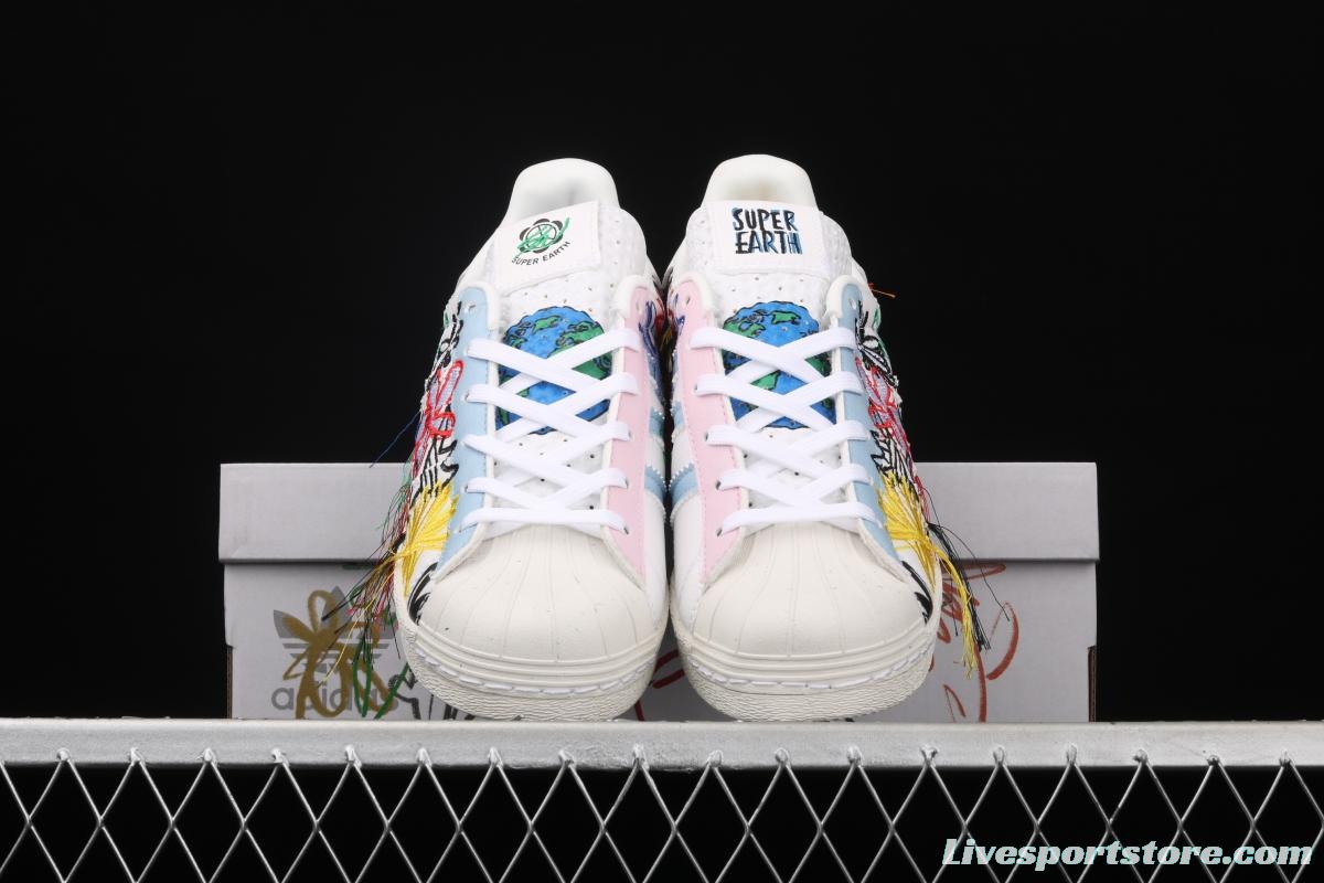 Adidas x Sean Wotherspoon SW FZ4724 shell head co-named Song Yanfei embroidered small flower board shoes