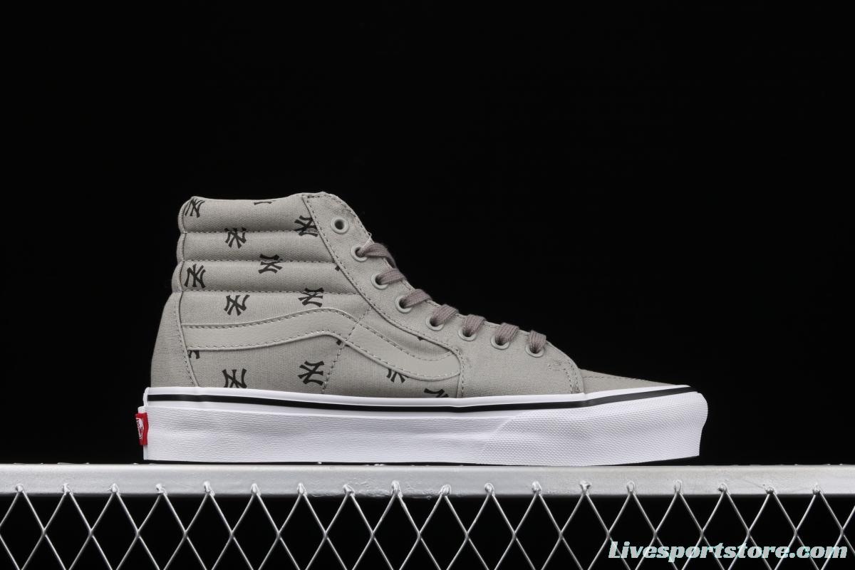 Vans Sk8-Hi Vlt Lx YaNIKEes Yankees co-branded high-top casual canvas shoes VN0A4CS5W43