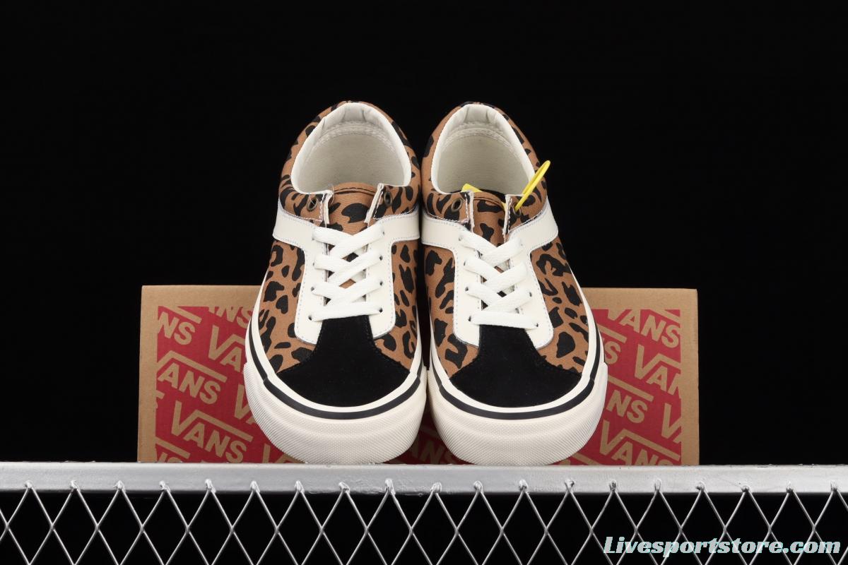 Vans Bold IN Anna classic retro leopard-print checkerboard leisure sports skateboard shoes VN0A3WLPR6R