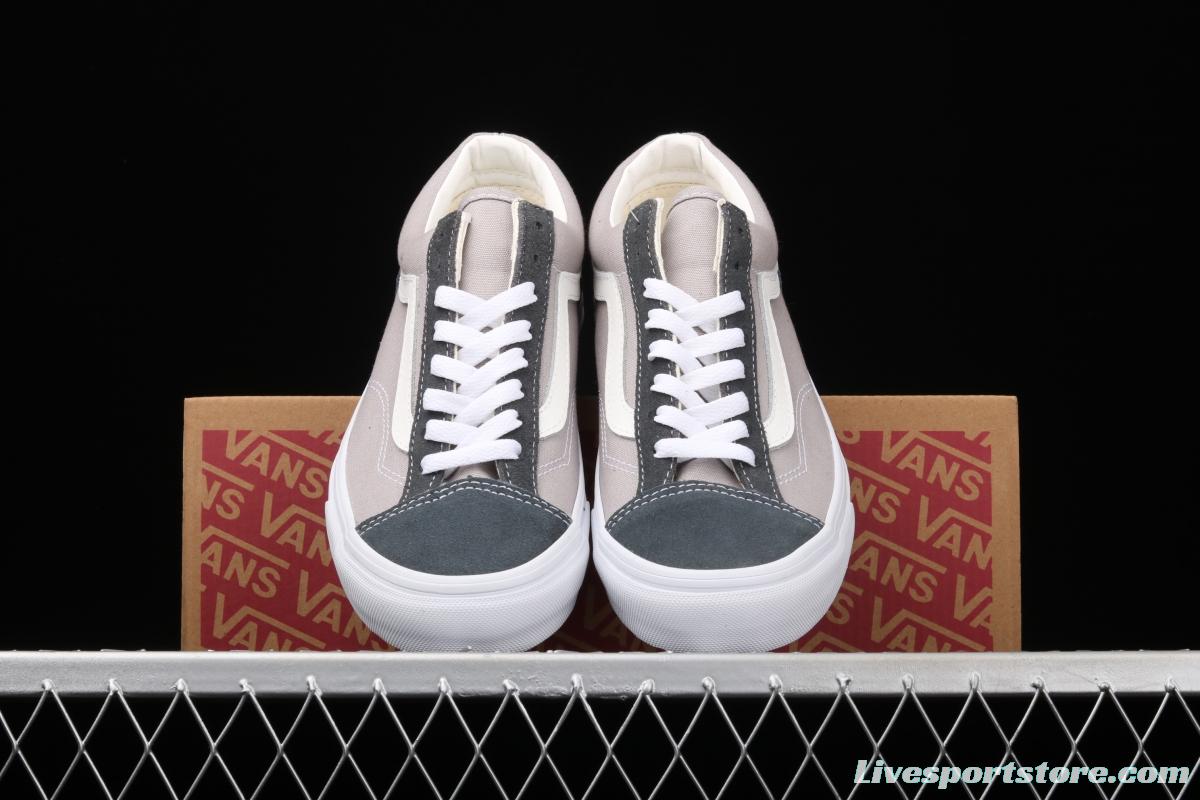 Vans Style 36 PEACEMINUSONE khaki blue and white stripe small head and low edge impact color canvas shoes VN0A4BVEN8K