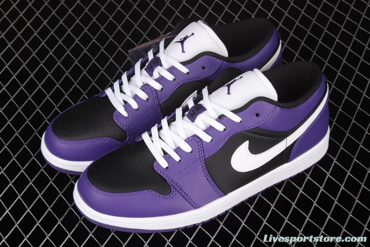 Air Jordan 1 Low black-purple and white low-side cultural leisure sports shoes 553558-501