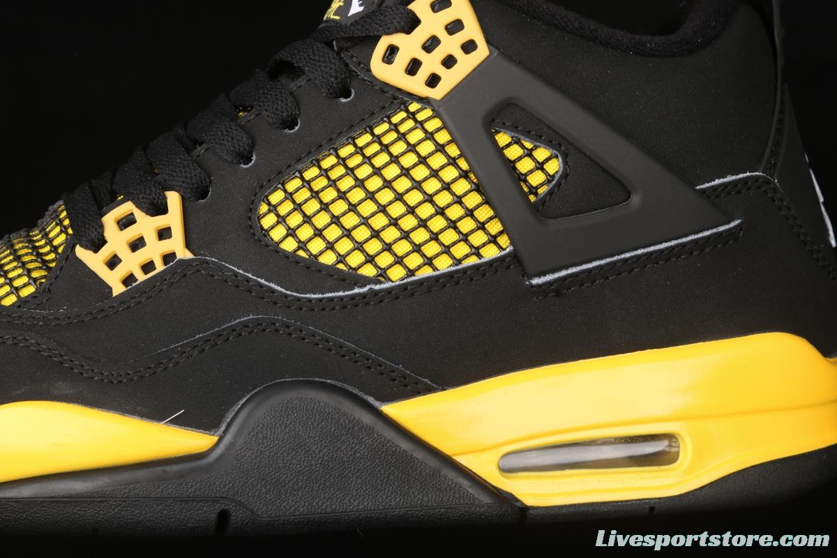 Air Jordan 4 Retro Black and Yellow 308497-008