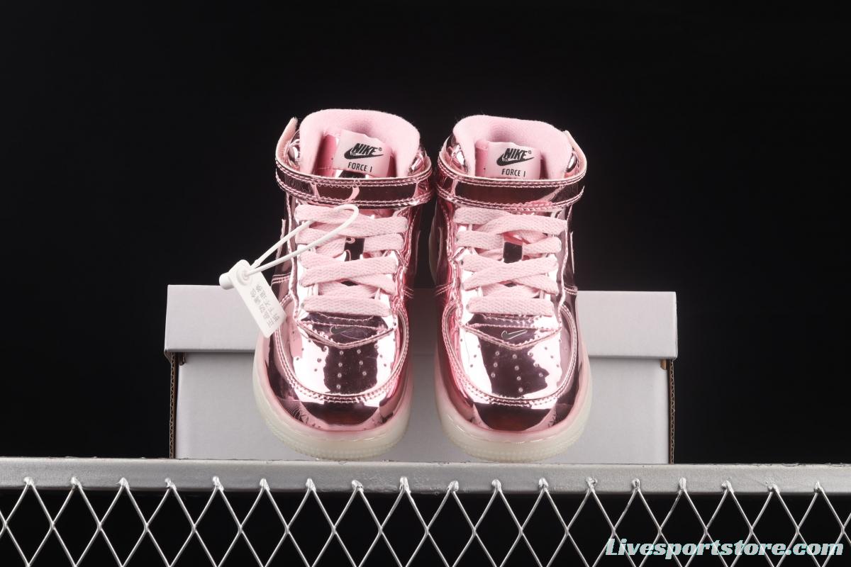 NIKE Air Force 1: 07 Mid WB dazzling ribbon lamp state size Kids 314197-8300