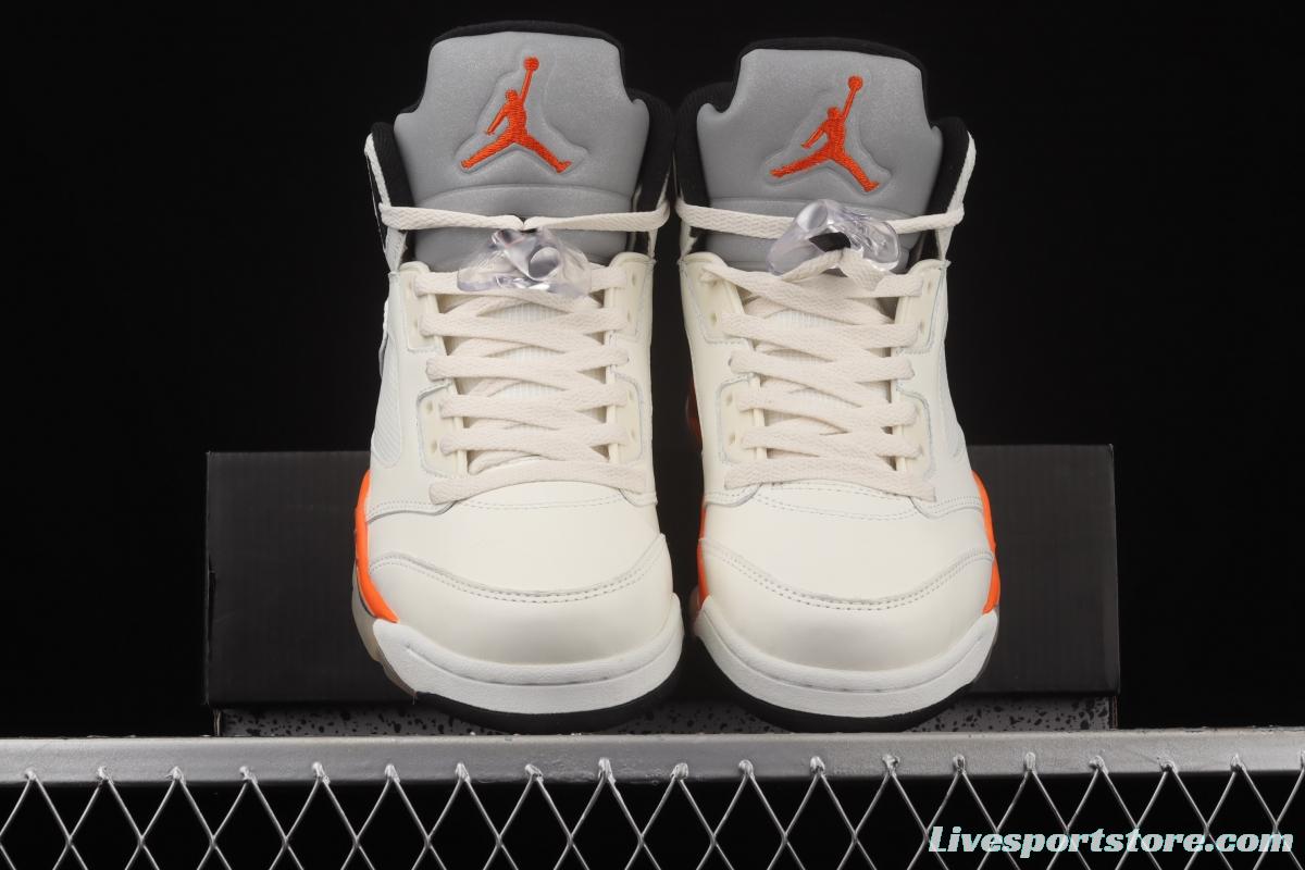 Air Jordan 5 Total Orange white buckle shredded DC1060-100