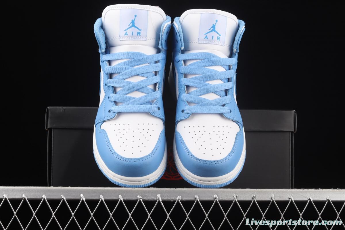 Air Jordan 1 Mid North Carolina Zhongbang Basketball shoes 554725-106