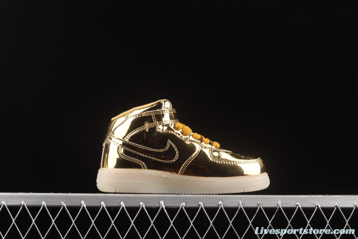 NIKE Air Force 1: 07 Mid WB dazzling ribbon lamp state size Kids 314197-8100