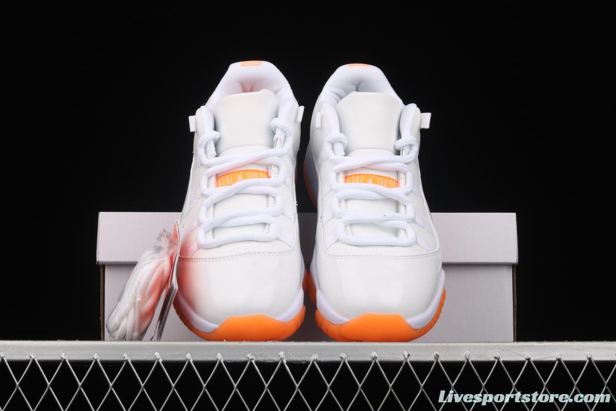 Air Jordan 11 Bright Citus 11 white orange low top basketball shoes true carbon AH7860-139