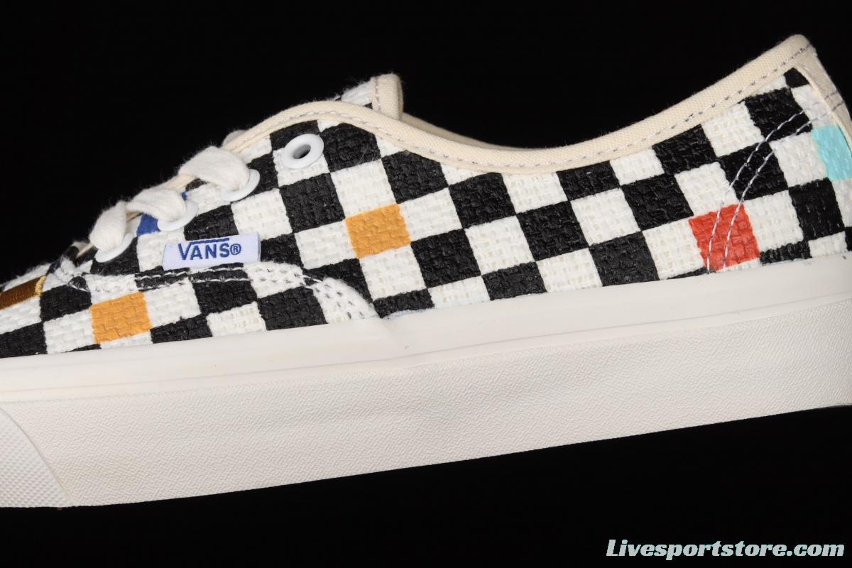 Vans Authentic new summer color matching weaving color checkerboard low upper board shoes VN0A54F29GL