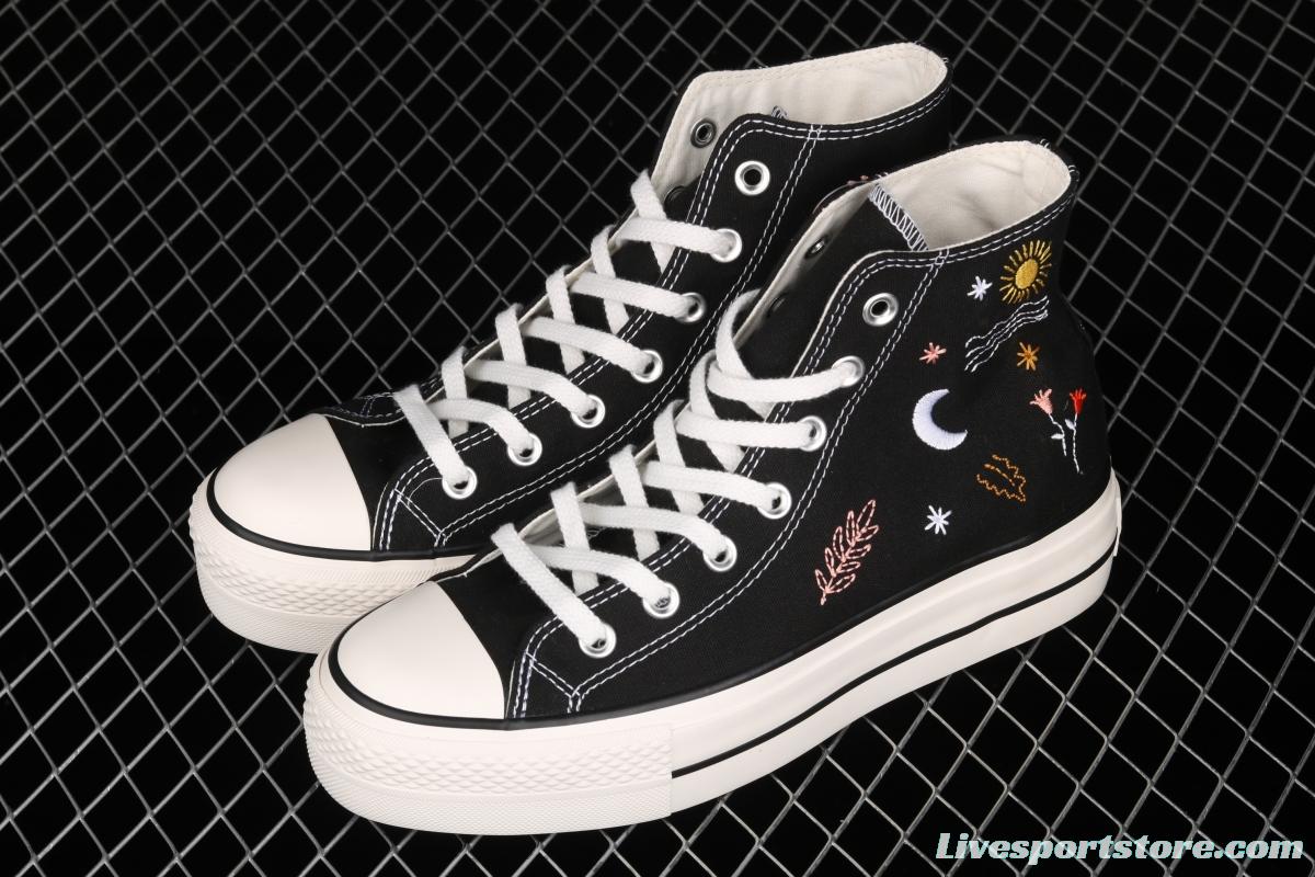 Converse All Star Lift fashionable thick-soled high-upper canvas shoes 571085C