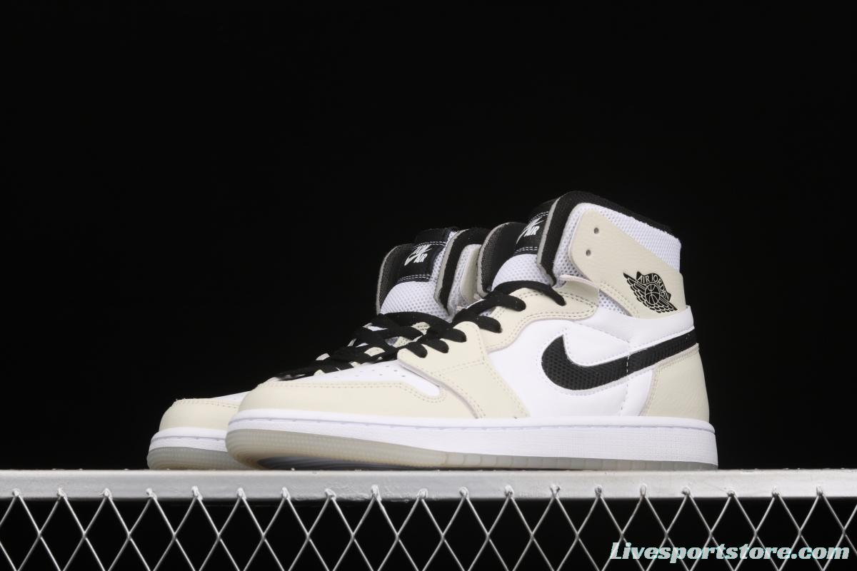 Air Jordan 1 Zoom Air CMFT Pearl White High Top Basketball shoes CT0979-002