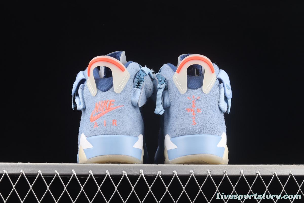 Travis Scott x Air Jordan 6 Cerulean Joint name Sky Blue DH0690-400