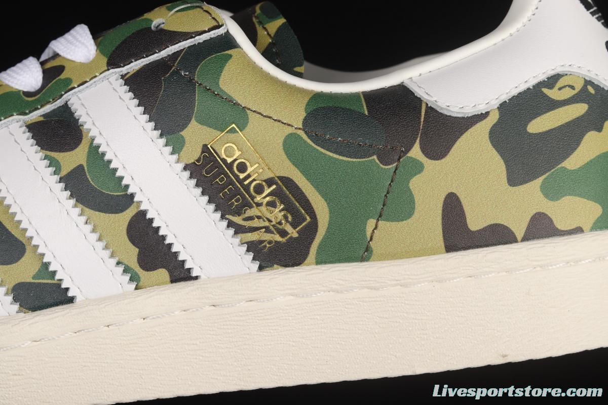 BAPE x Adidas Superstar 80s GZ8981 Darth ape-man co-named shell full head casual board shoes