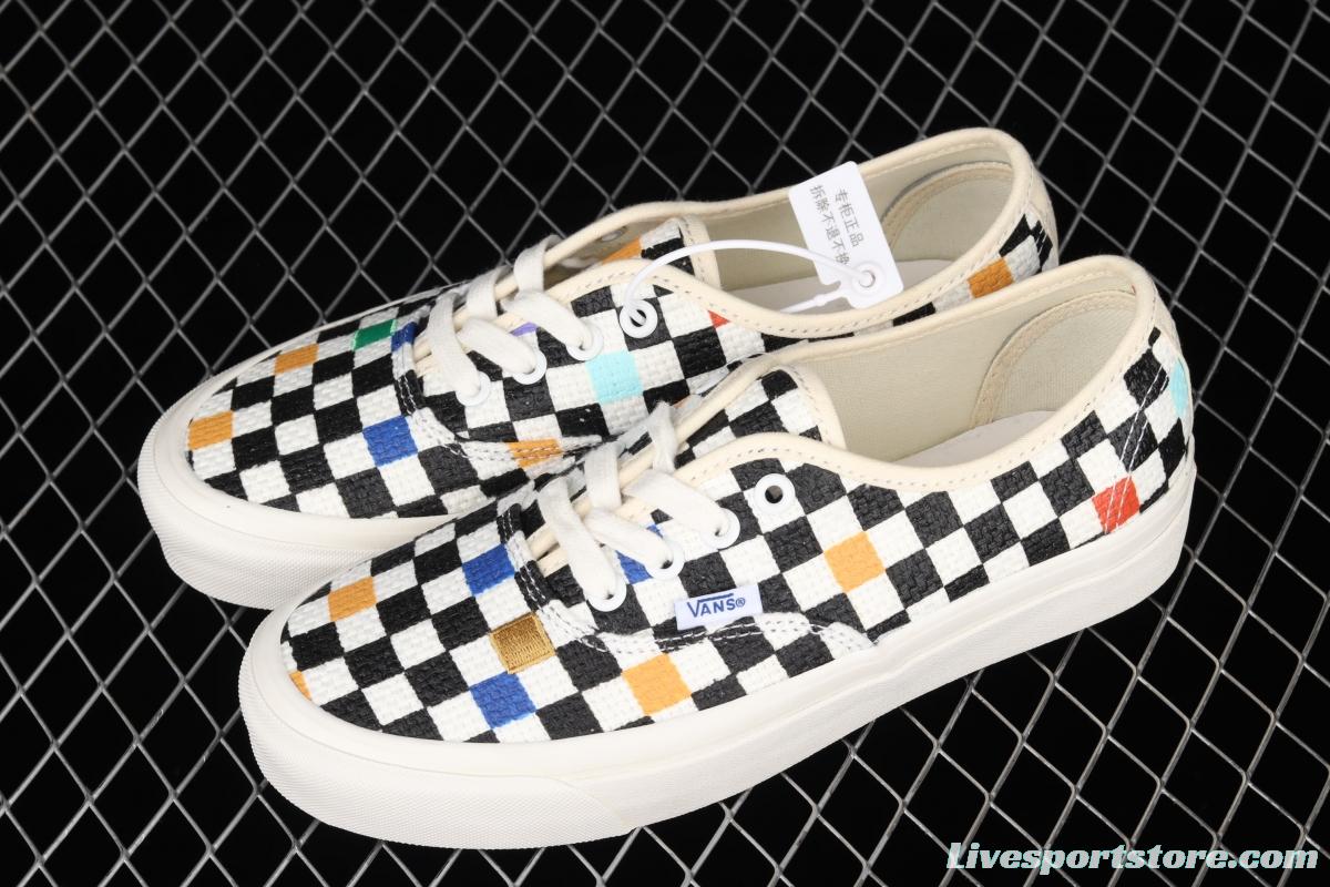 Vans Authentic new summer color matching weaving color checkerboard low upper board shoes VN0A54F29GL