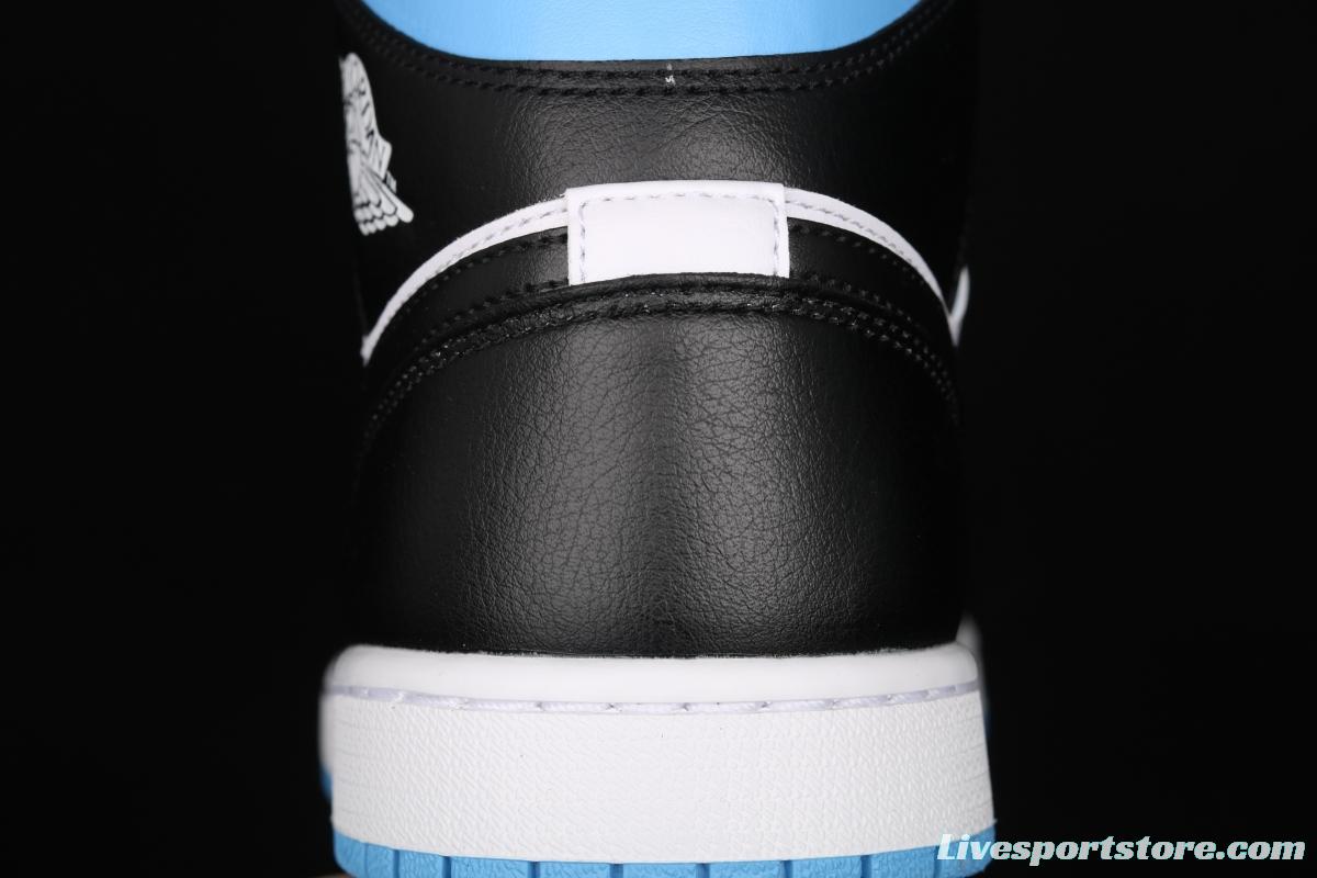 Air Jordan 1 Mid SE black, white and blue BQ6472-102