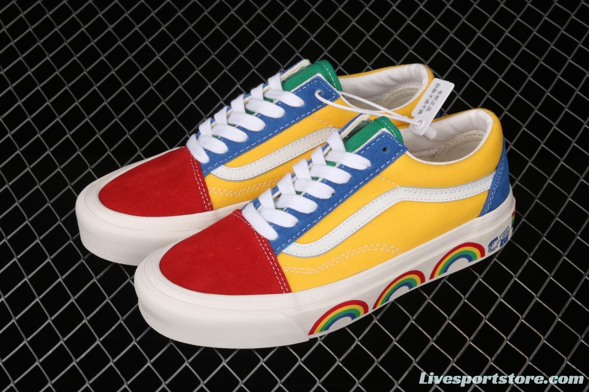 Vans Old Skool 36 limits high-end regional Anaheim color rainbow low-top casual board shoes VN0A54F34SB