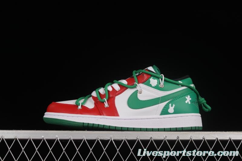 Air Jordan 1 Low Christmas Theme Custom Edition Sports Culture Basketball Shoes 553558-129