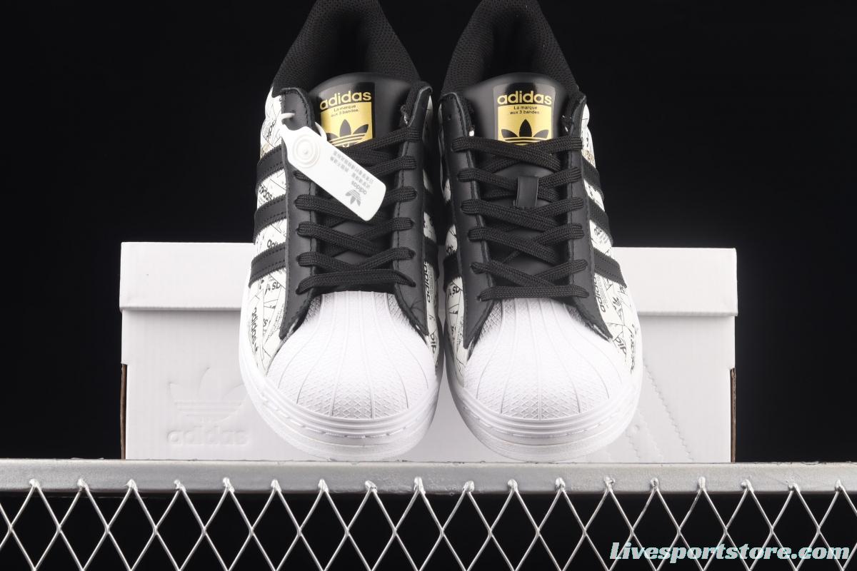 Adidas Originals Superstar FV2819 shell head printed with logo 3M reflective classic sports shoes