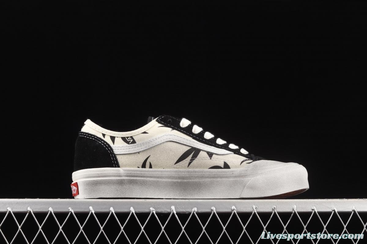 Vans Style 36 Cecon SF half-moon Baotou white print black maple leaf to make the old low-top shoes VN0A3MVLK0A