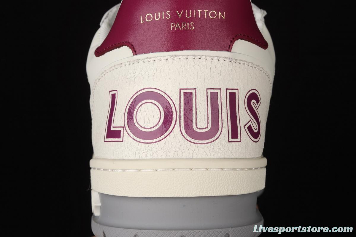 Authentic LV 2021ss early spring fashion catwalk sneakers 400N 51White Purple