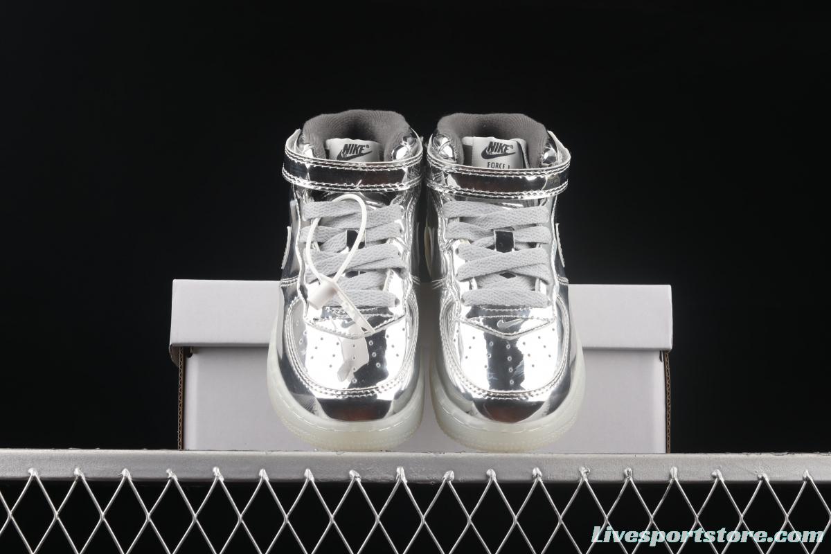 NIKE Air Force 1: 07 Mid WB dazzling ribbon lamp state size Kids 314197-8500