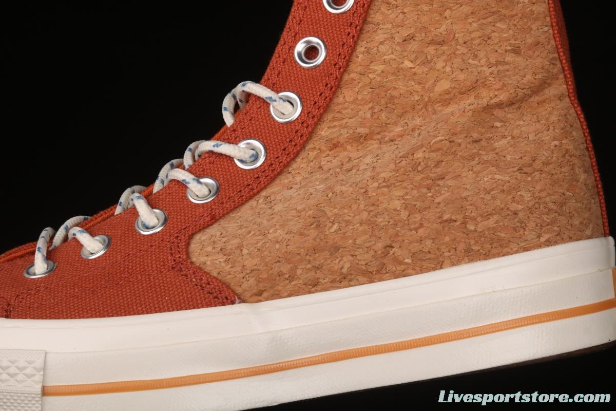 Converse 1970's Converse new cork color textile spliced high-top leisure board shoes 170853C