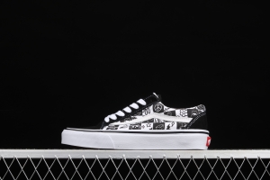 Vans Old Skool black-and-white graffiti printed low-top shoes VN0A7Q2J6U6