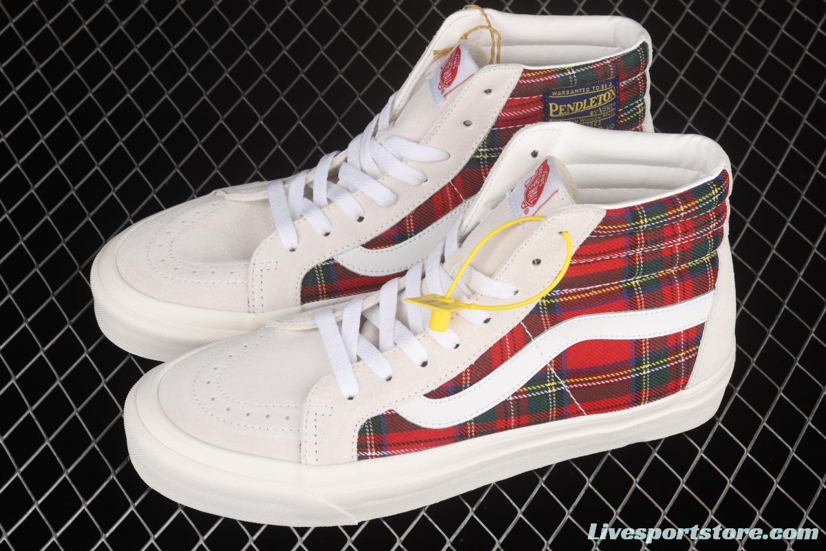 Pendleton x Vans Style 36 joint style Scottish stripe series high-top casual board shoes VN0A38GF9GT