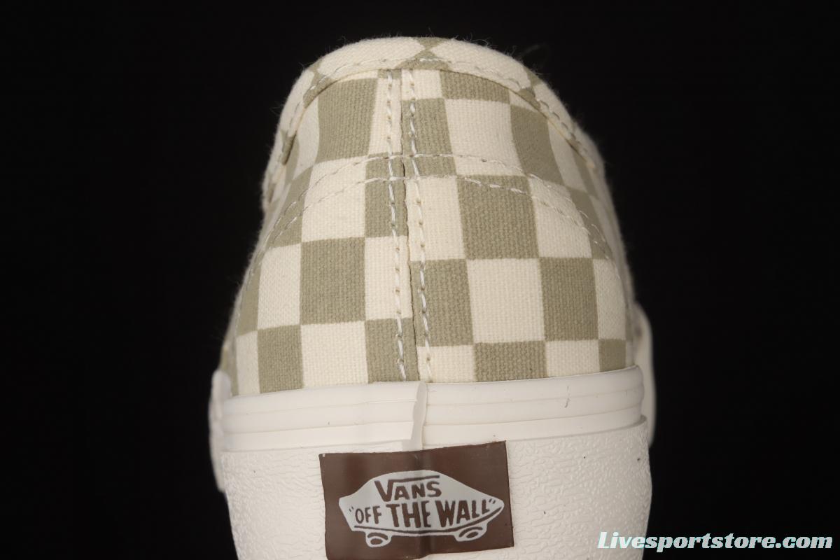 Vans Authentic Classic Anaheim Milk Tea White Brown Chess Lattice low Top Board shoes VN0A5HZS9FO