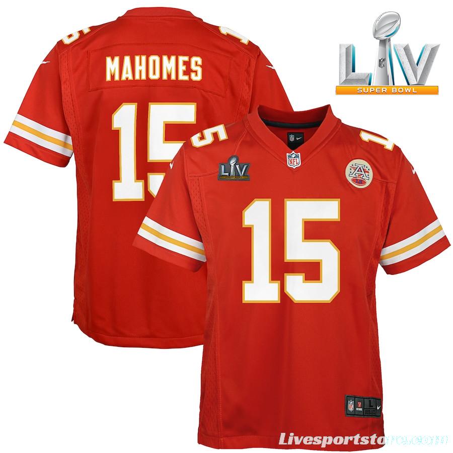 Youth Patrick Mahomes Red Super Bowl LV Bound Player Limited Team Jersey