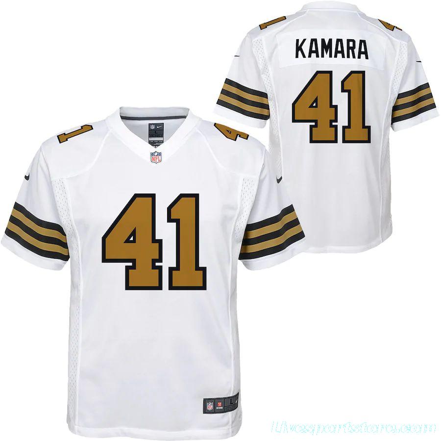 Youth Alvin Kamara White Rush Player Limited Team Jersey