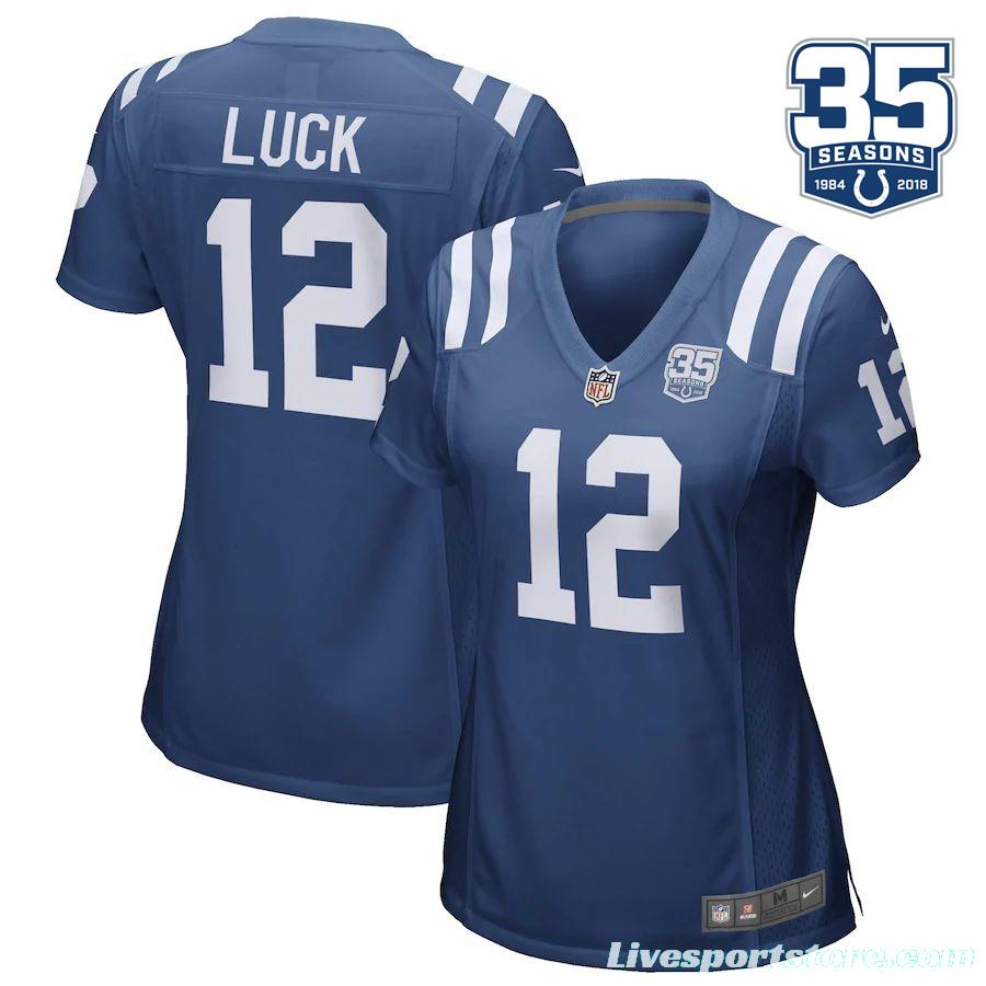 Women's Andrew Luck Royal 35th Season Player Limited Team Jersey