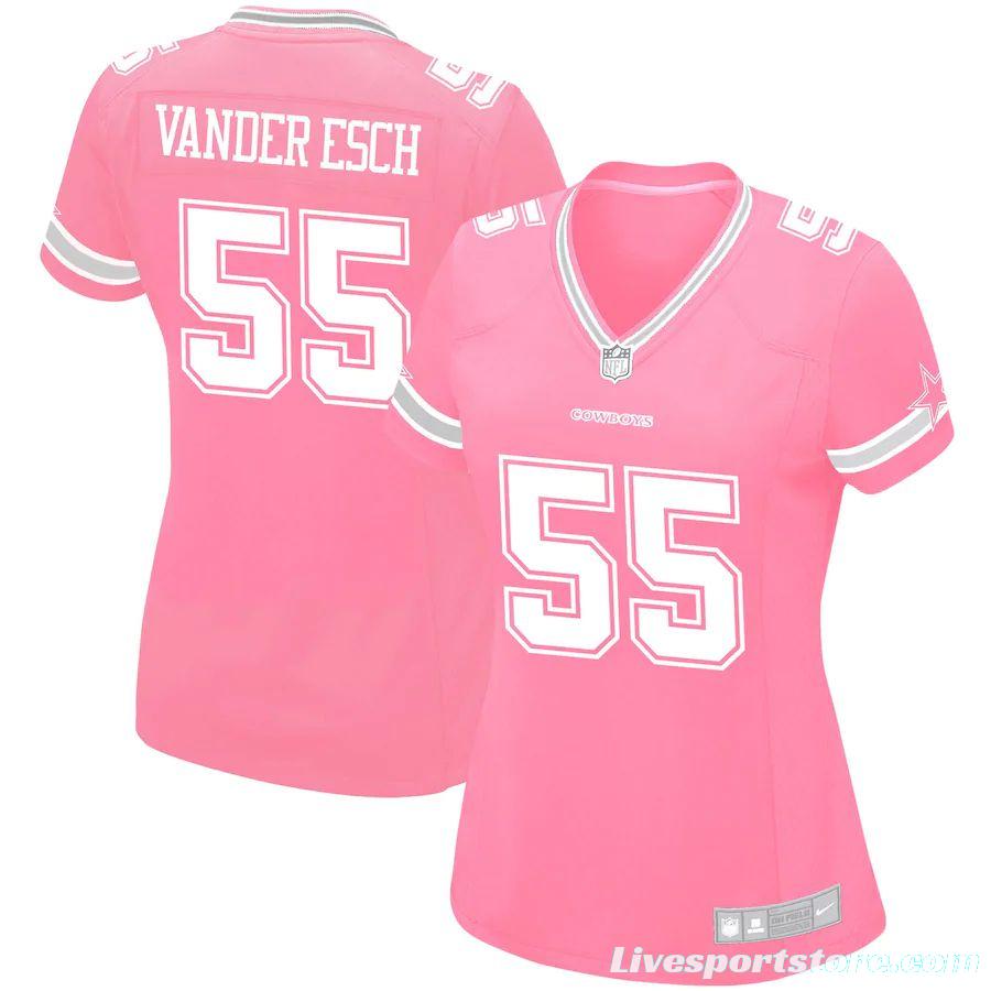 Women's Leighton Vander Esch Pink Player Limited Team Jersey