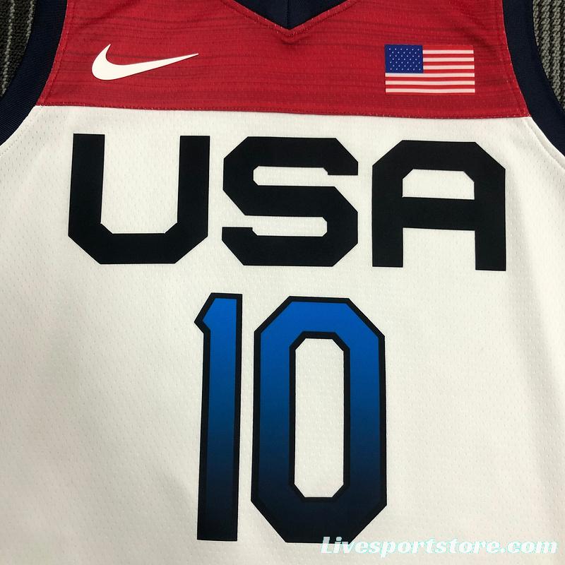 Thai Version Men's Jayson Tatum White USA Basketball Player Jersey