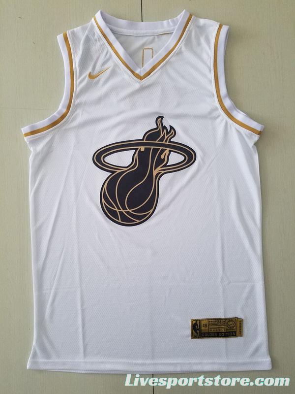 Dwyane Wade 3 White Golden Edition Jersey