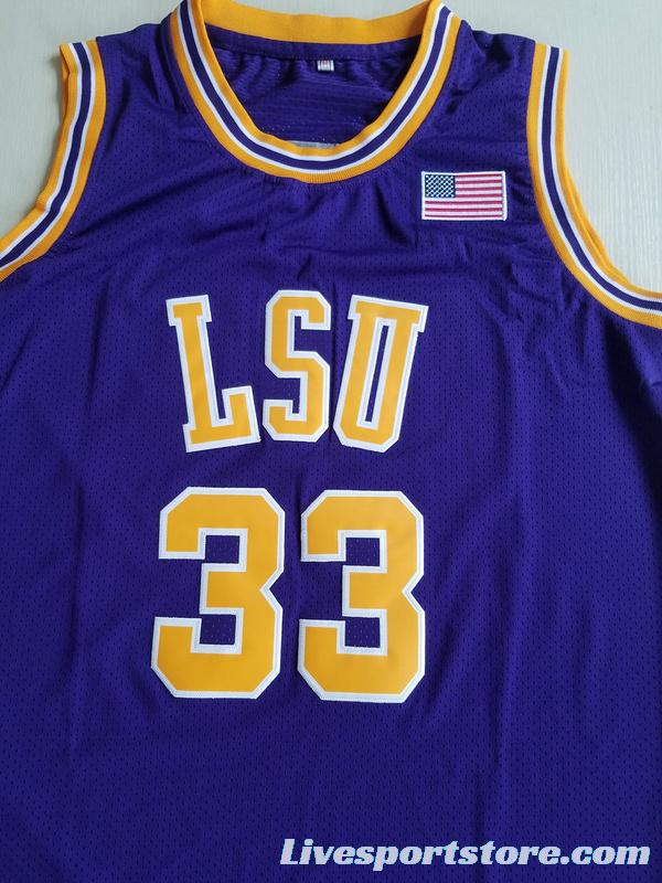 Shaquille O'Neal 33 LSU College Purple Basketball Jersey