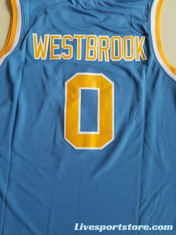 Russell Westbrook 0 UCLA College Light Blue Basketball Jersey