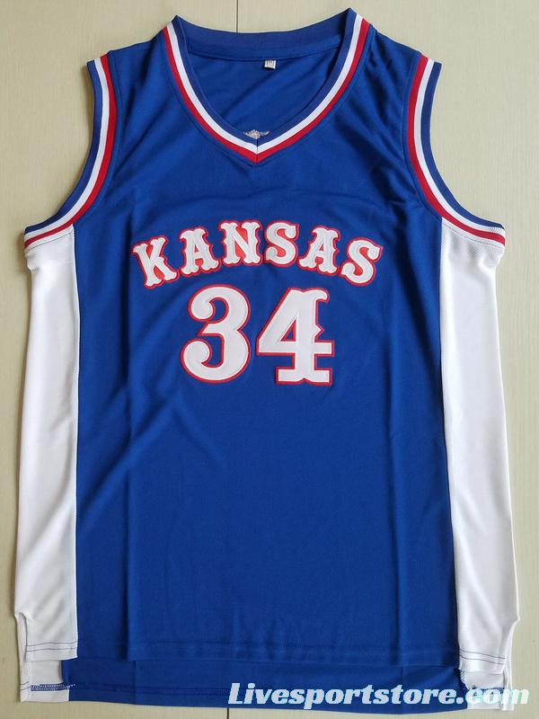 Paul Pierce 34 Kansas College Blue Basketball Jersey